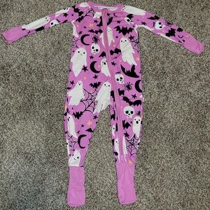 Little Sleepies Pink Halloween Ghost Zippy